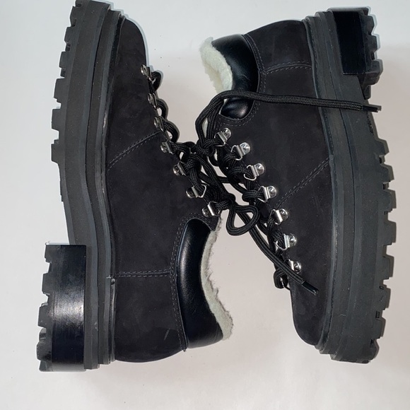 Schutz‎ Lucille boots Faux Shearling Lined Platform lug black NEW 8 - Picture 6 of 6